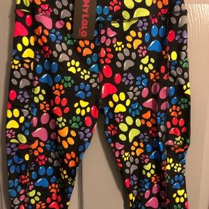 Colorful Paws~Yoga Band Pocketed Capri